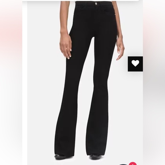 FRAME
Frame Le High Flare Jeans Film Noir Black Size 28 70's Style Bohemian - Picture 12 of 14